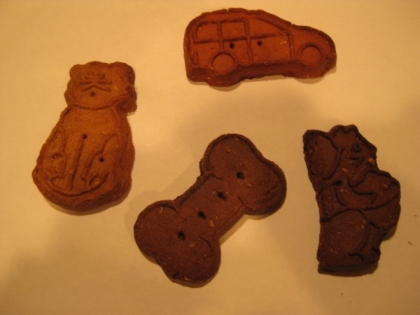 Different shaped dog cookies